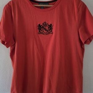Ralph Lauren T-Shirt Size L VTG Orange With Black Embroidered Logo